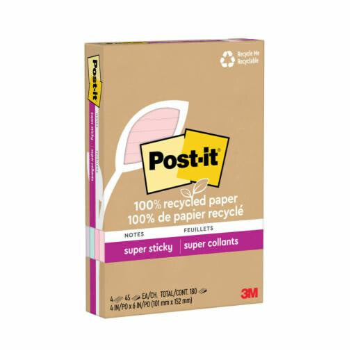 Post-It 4621R-4SSNRP nota autoadhesiva Rectángulo Color menta, Rosa, Púrpura 45 hojas Autoadhesivo
