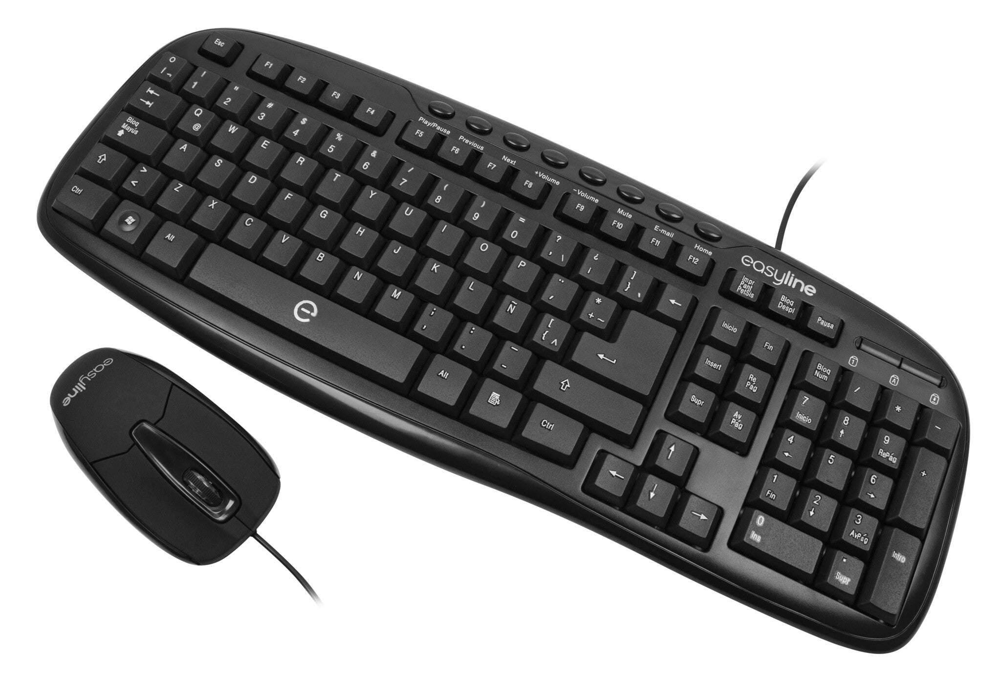 Easy Line Kit de y mouse - Negro, 1000 DPI teclado Ratón incluido Universal USB QWERTY Inglés de EE.UU.