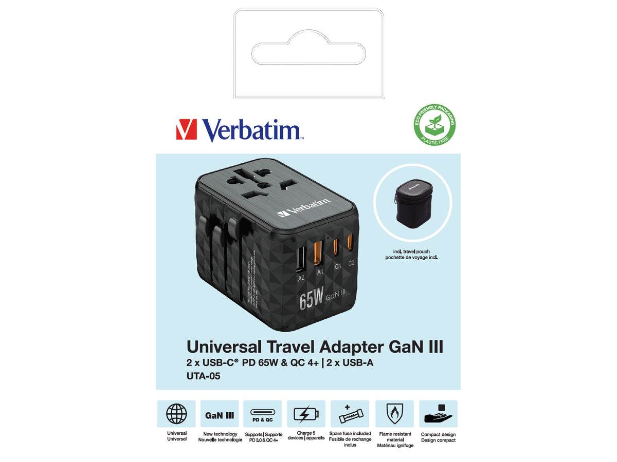 Verbatim UTA-05 Universal Negro Corriente alterna Interior