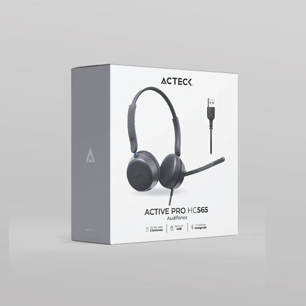 Acteck AC-942942 audífono y auriculare Auriculares Alámbrico Diadema Oficina/Centro de llamadas USB tipo A Negro