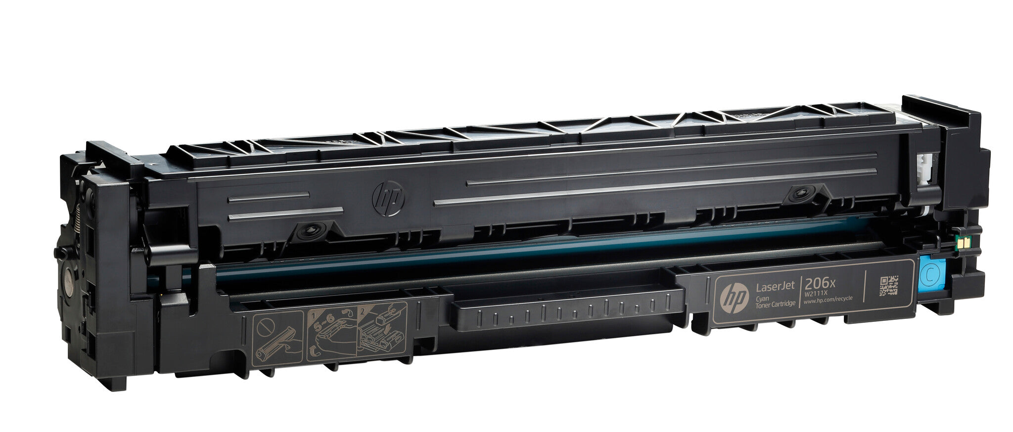 HP Cartucho de tóner original LaserJet 206X de alto rendimiento, cian