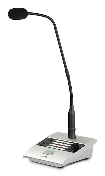 Estación de Voceo Multizona | Micrófono Cuello de Ganso | 8 Botones Programables | Dante | Para Series MTX/MRX