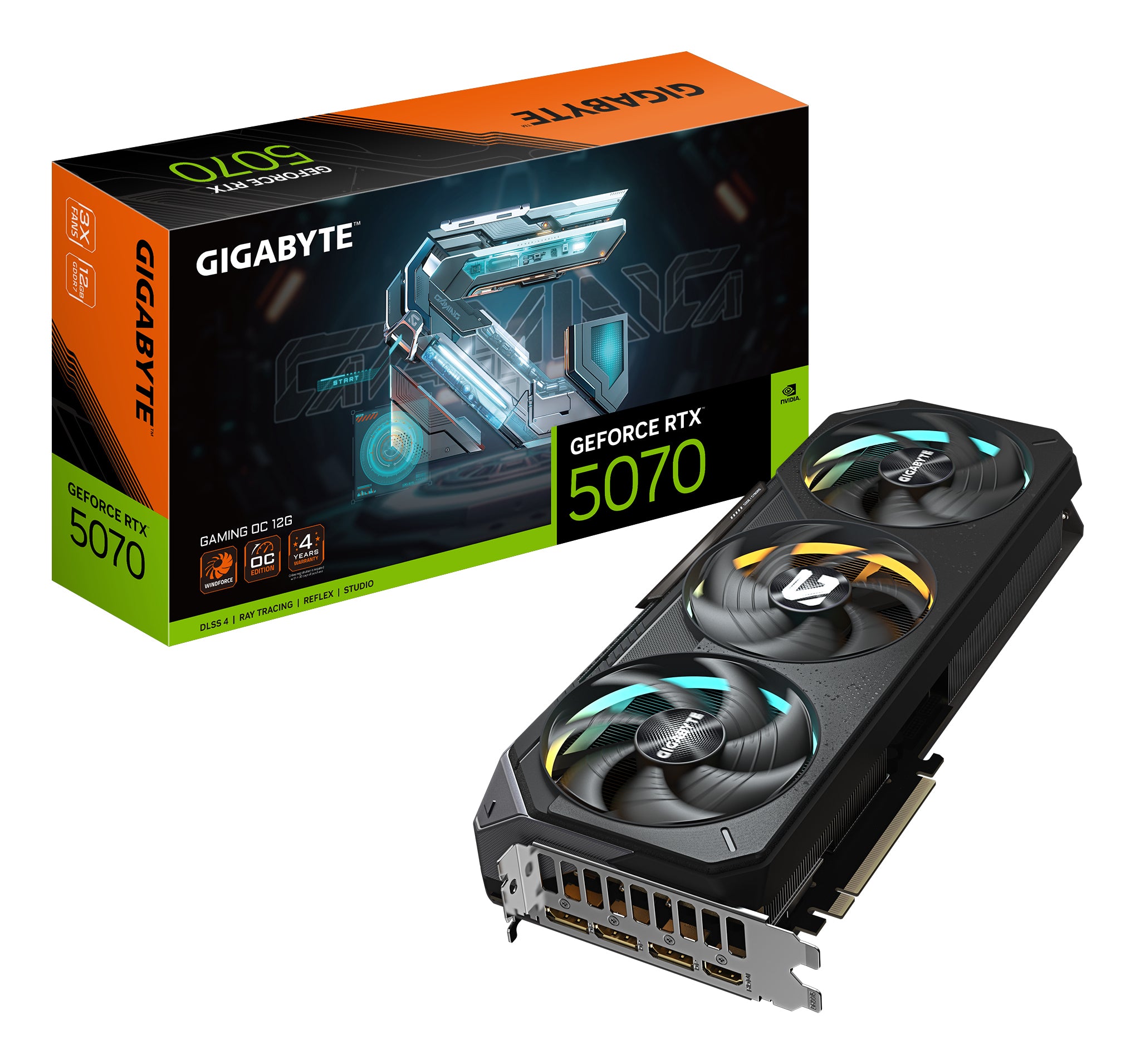 TARJETA DE VIDEO GIGABYTE GV-N5070GAMING OC-12GD / RTX 5070 / GDDR7 12 GB / PCIE 5.0 / D 2.1 / HDMI 2.1 / GAMA MEDIA