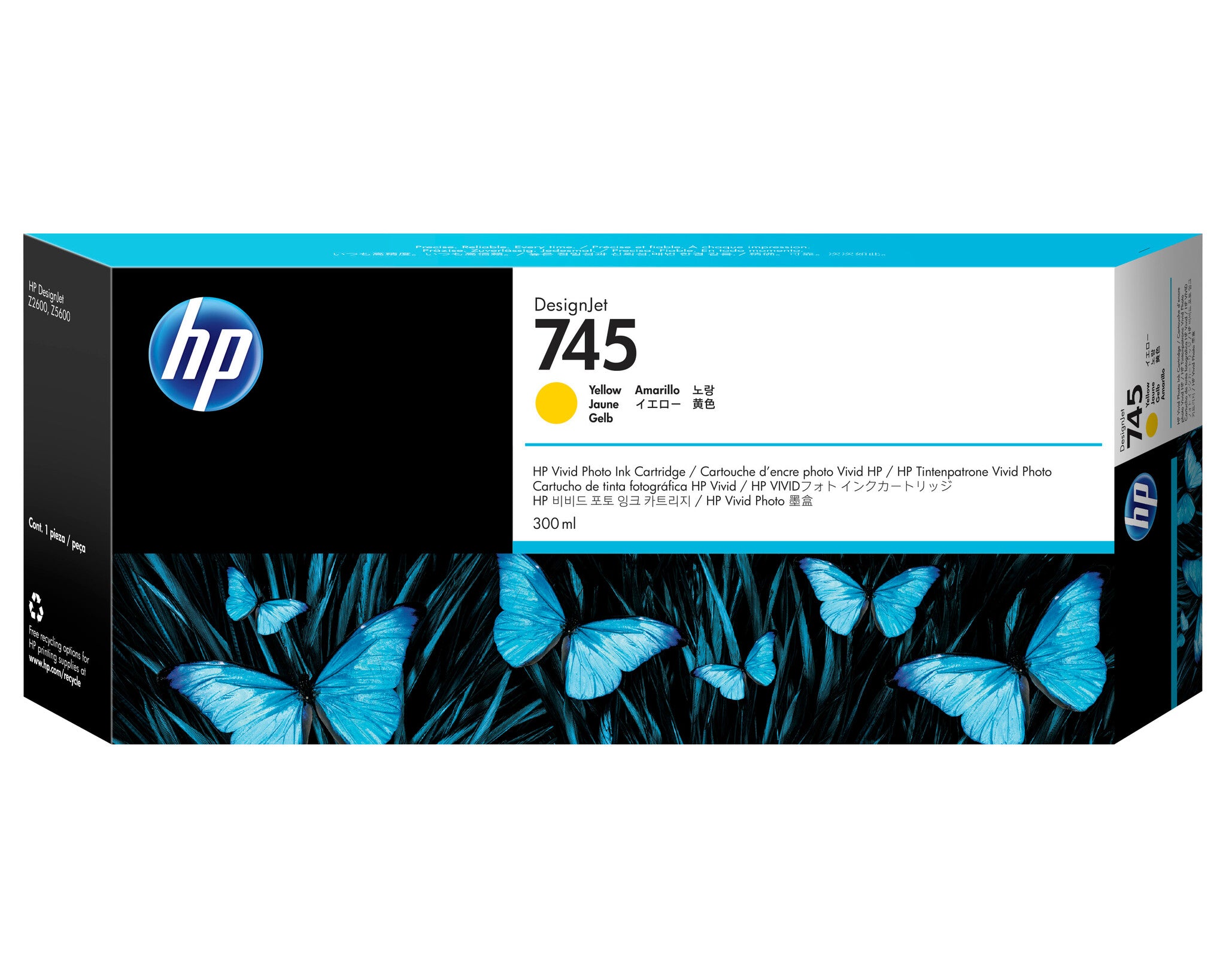 HP Cartucho de tinta DesignJet 745 de 300 ml amarillo