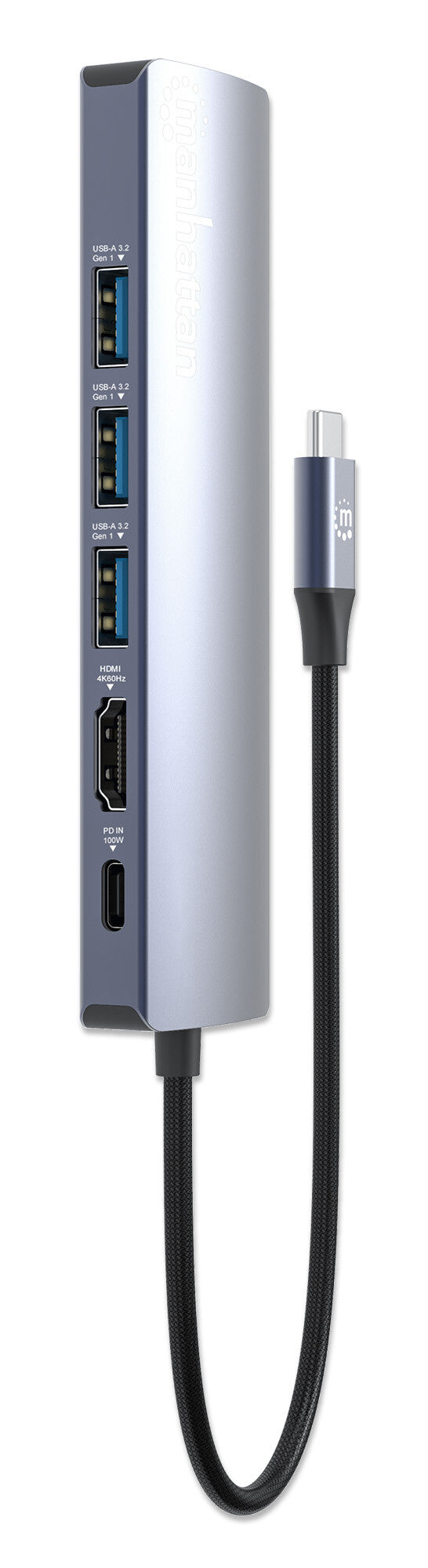 Manhattan Estación Docking USB-C con Hub, 6 en 1