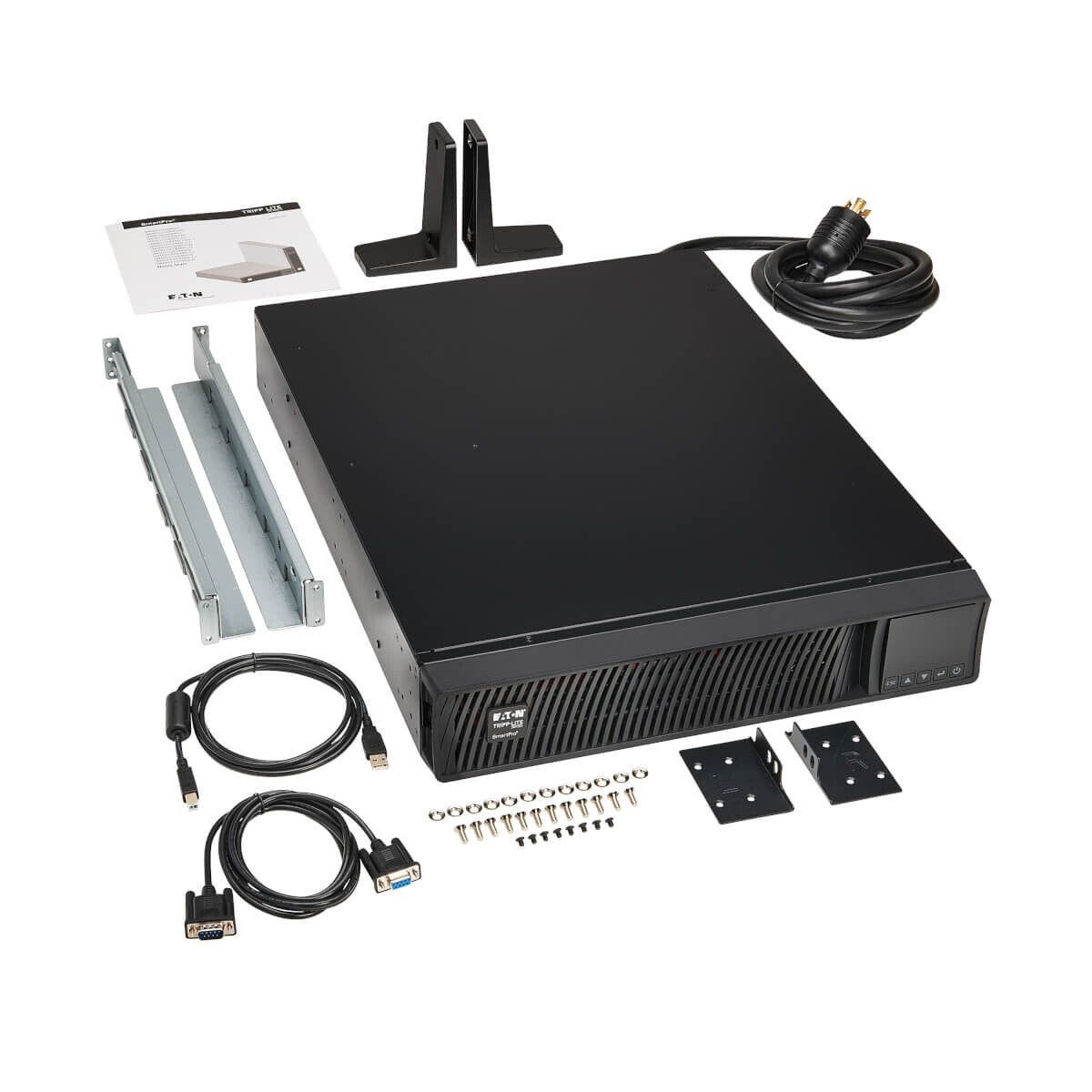 Tripp Lite SMART3000RM2U UPS SmartPro UPS de línea interactiva con onda senoidal de 3000VA 3000 W 120 V - 7 tomas de corriente, opción de tarjeta de red, LCD, USB, DB9, montaje en rack/torre de 2U.