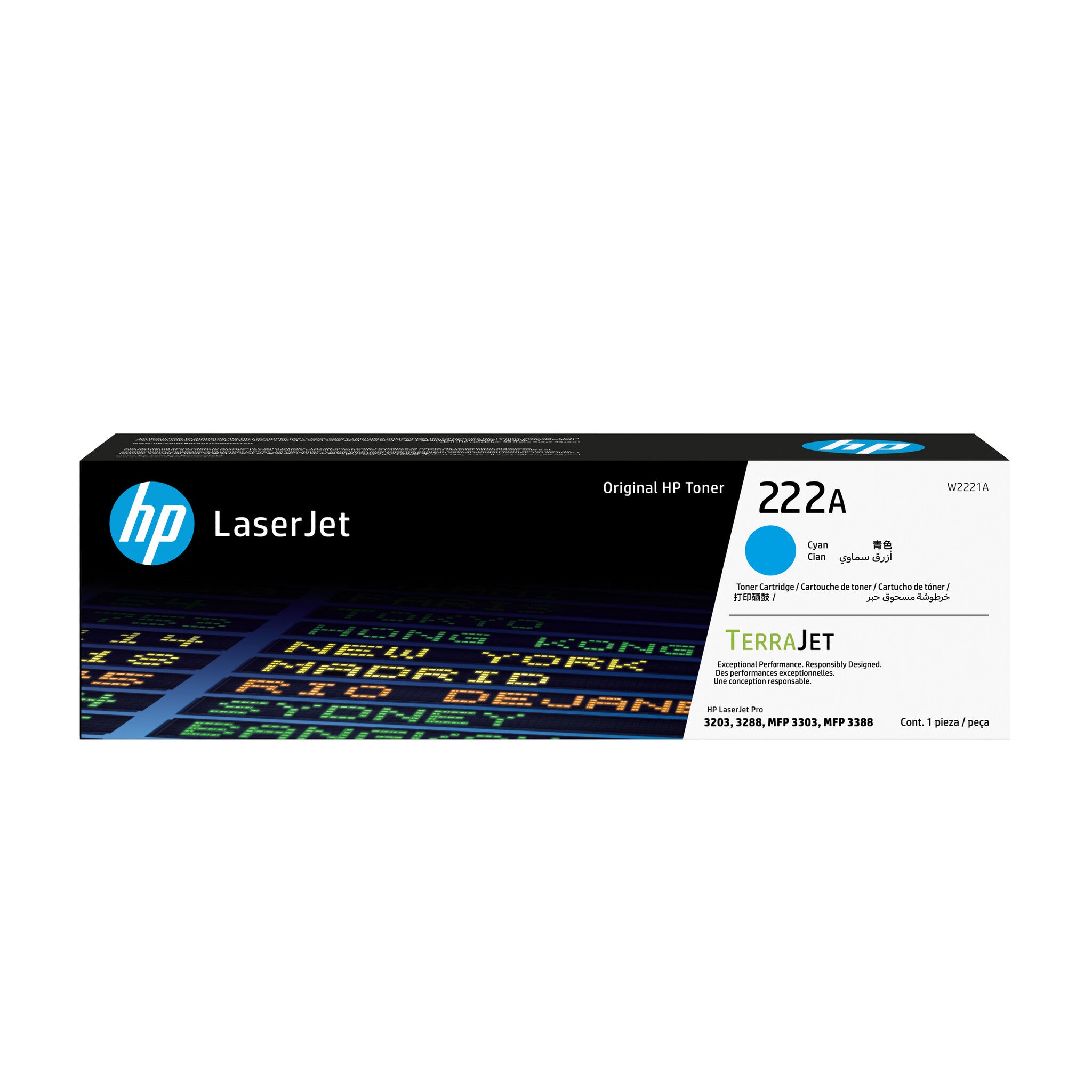 HP Cartucho de tóner Original LaserJet 222A, cian