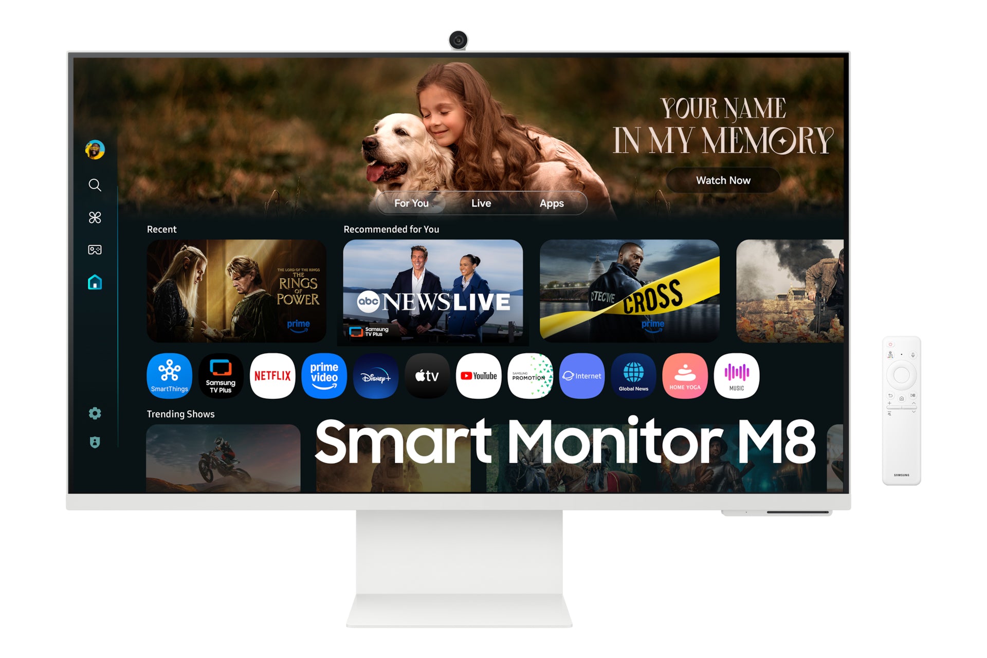 Samsung 32" Smart Monitor Vision AI Webcam 4K 3840x2160 60Hz VA Flat HDR10 4ms VESA100 M80F