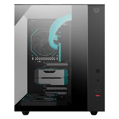 Balam Rush BR-941525 gabinete de computadora Midi Tower Transparente, Negro