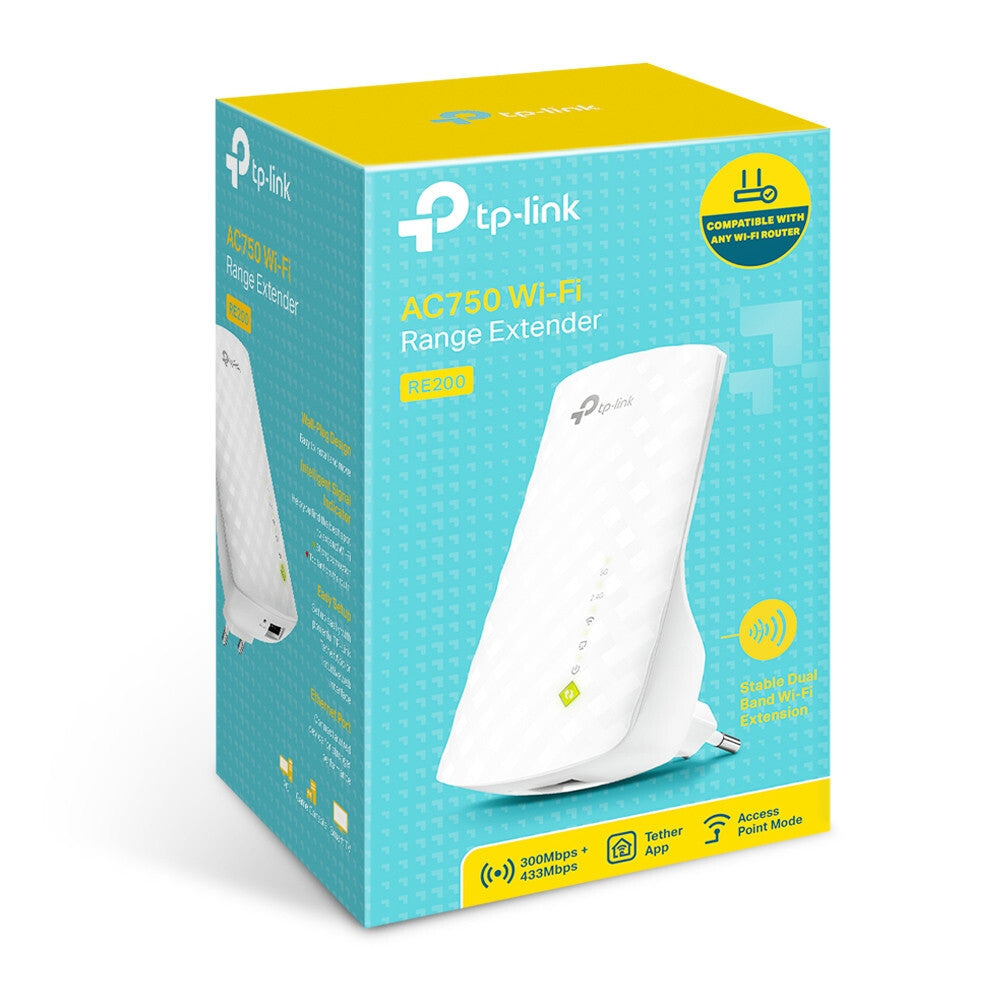 TP-Link RE200 extensor de red Repetidor de red Blanco 10, 100 Mbit/s