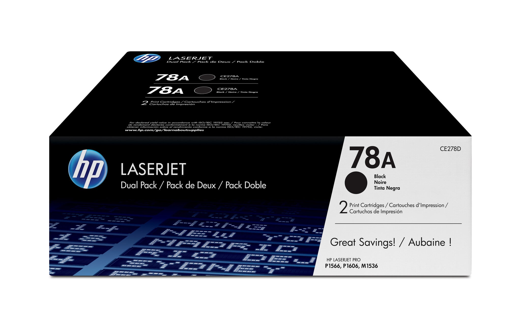 HP Paquete de 2 cartuchos originales de tóner negro 78A LaserJet