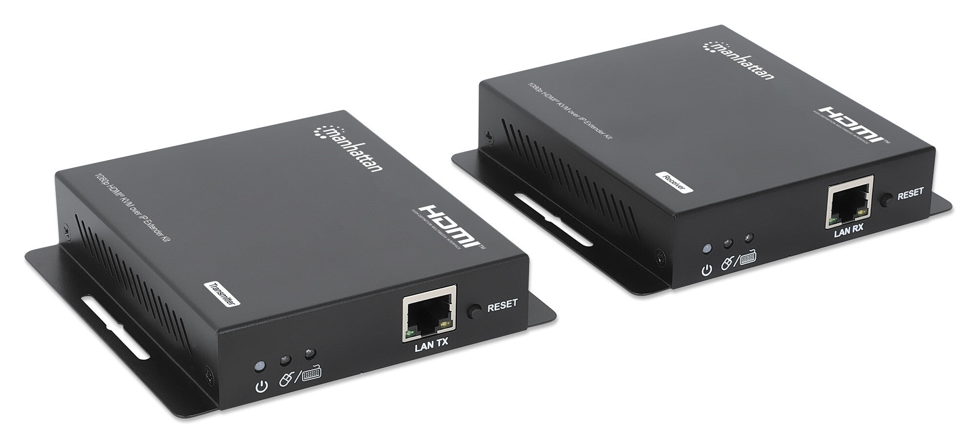 Manhattan 208413 extensor de audio/video Transmisor y receptor AV Negro