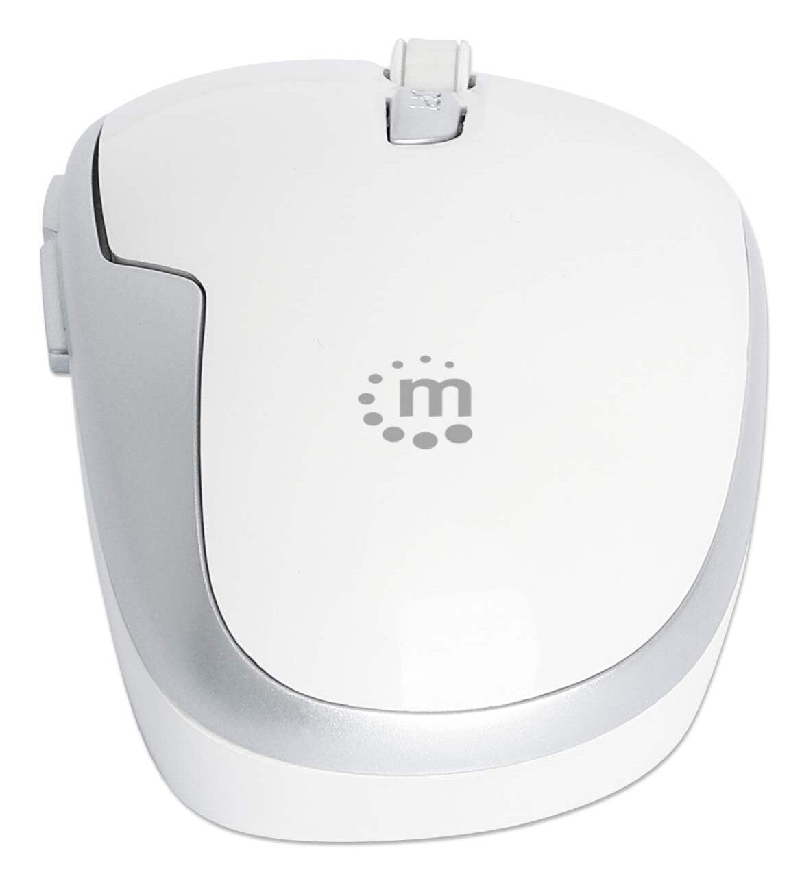 Manhattan Nanorreceptor USB-A, seis botones con rueda de desplazamiento, 800/1200/1600 ppp, contorno agradable para la muñeca, blanco