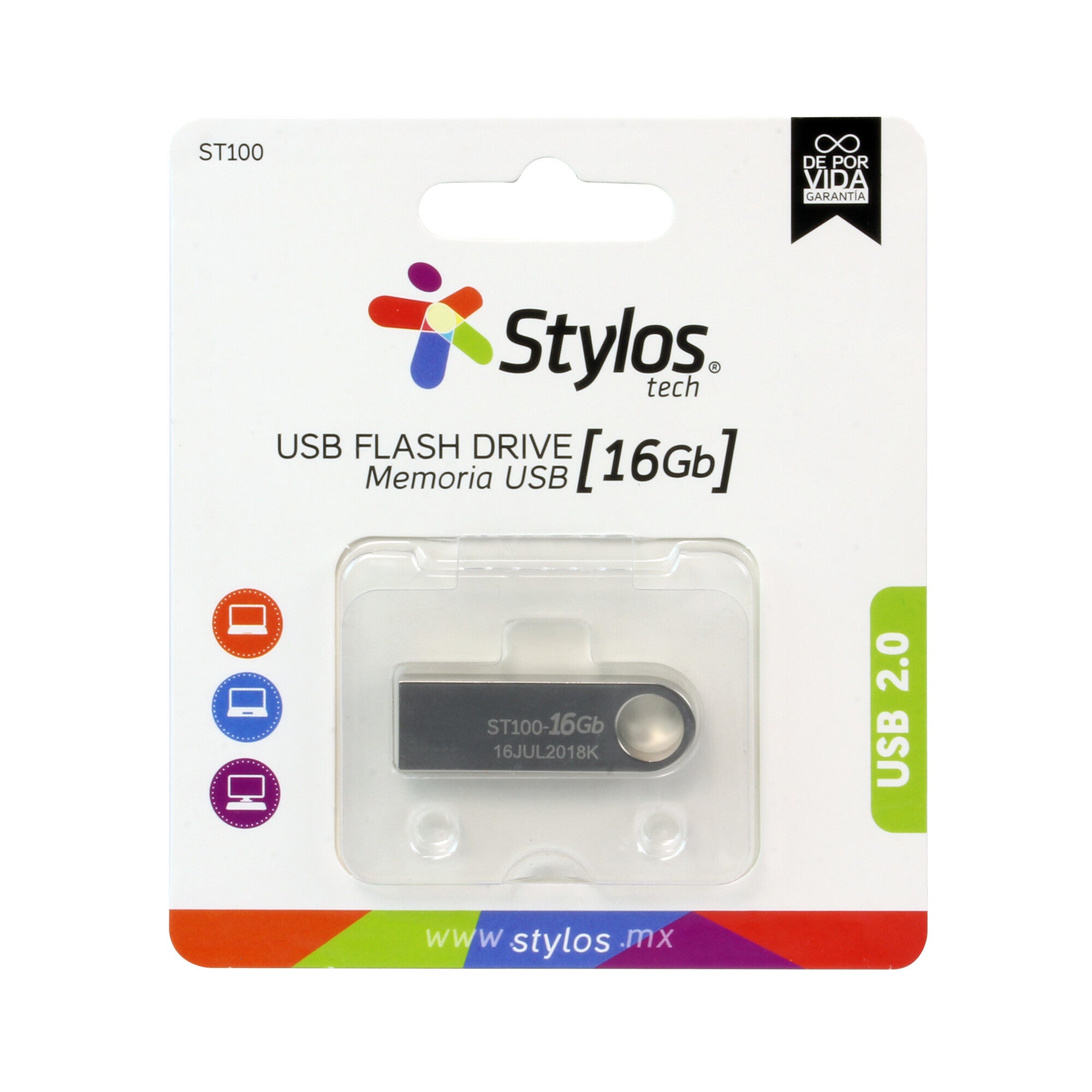 Stylos ST100 unidad flash USB 16 GB USB tipo A 2.0 Plata