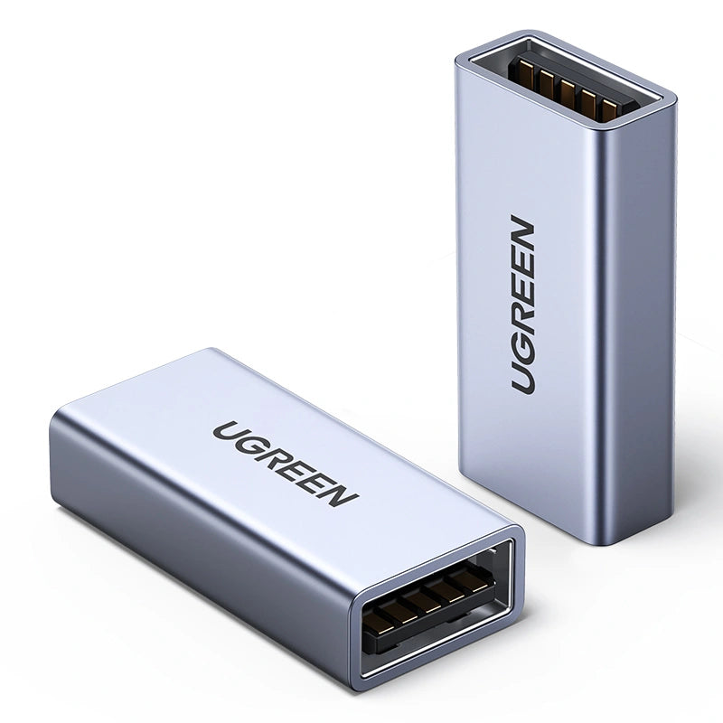 Adaptador USB-A Hembra a USB-A Hembra / USB 3.0 / Velocidades de Transferencia de Datos de Hasta 5 Gbps / Carcasa de Aluminio / Compacto y Portátil / Plug & Play / Compatible con Versiones Anteriores de USB