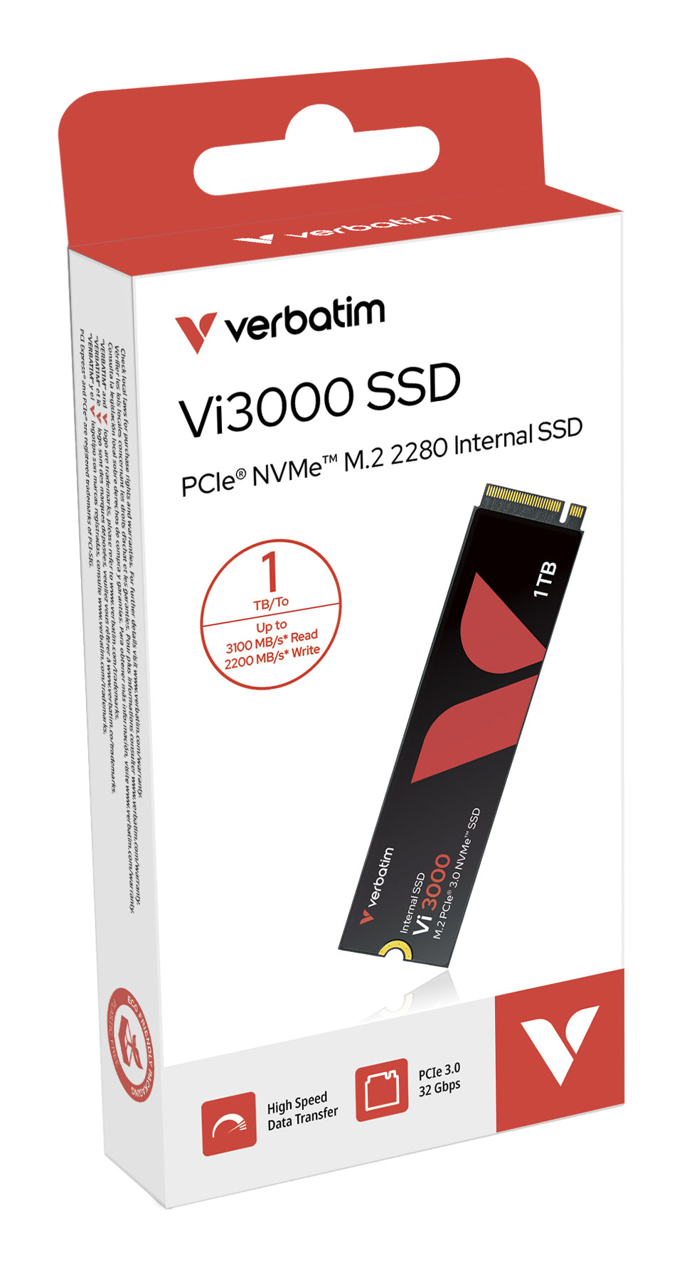 Disco Interno Verbatim SSD Vi3000 PCIe NVMe de M.2 2280 y 1 TB