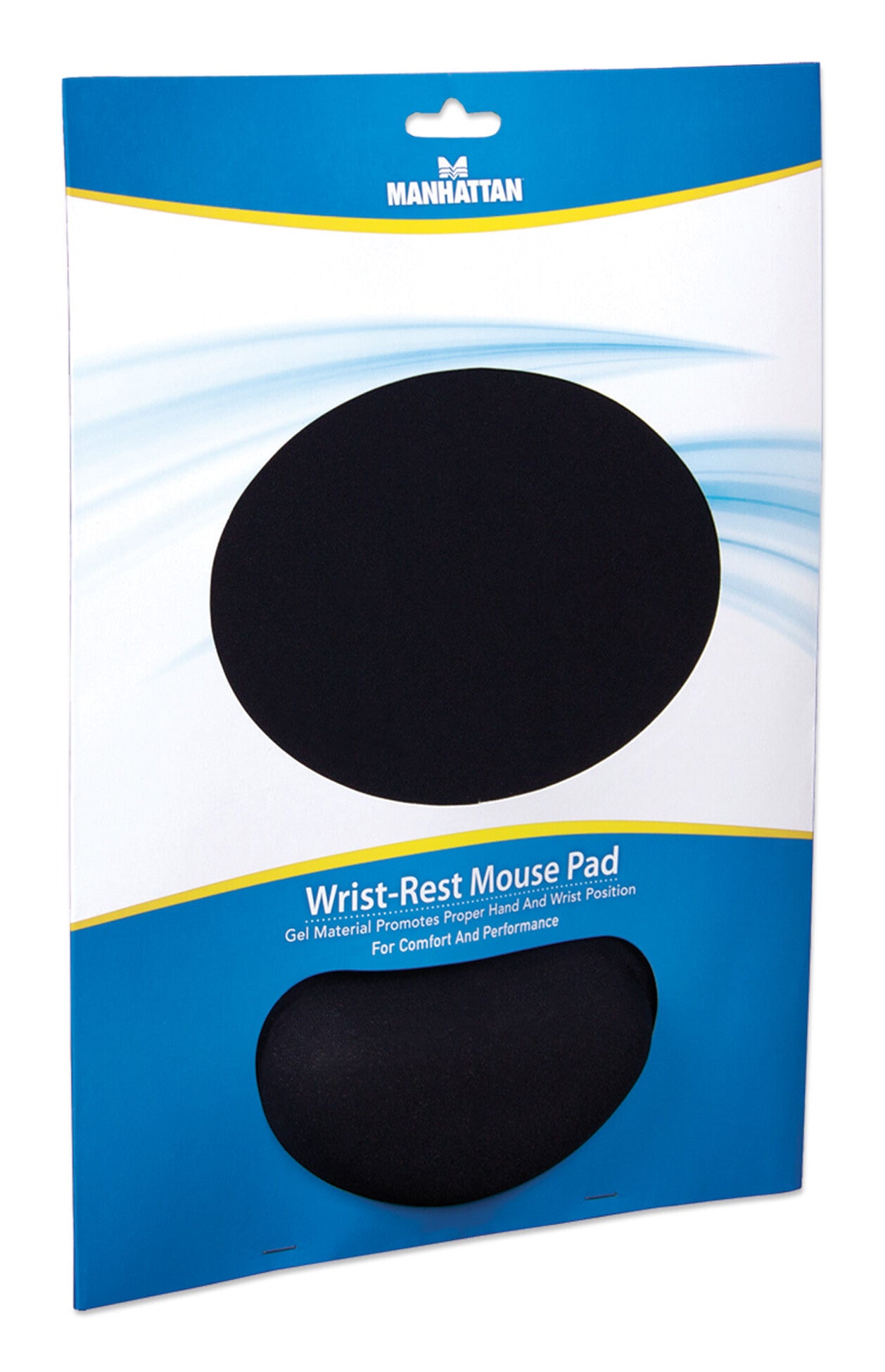 Manhattan Mouse Pad con Descansa Muñecas El material de gel promueve la posición adecuada de la mano y la muñeca, negro