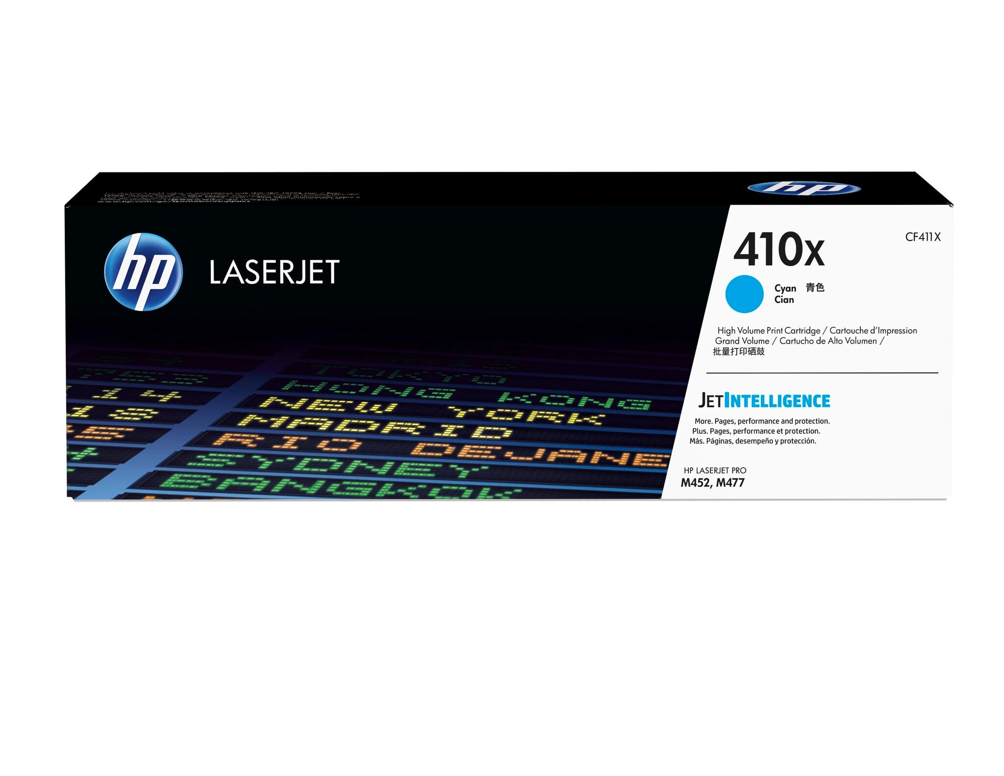 HP Cartucho de tóner original LaserJet 410X de alta capacidad cian