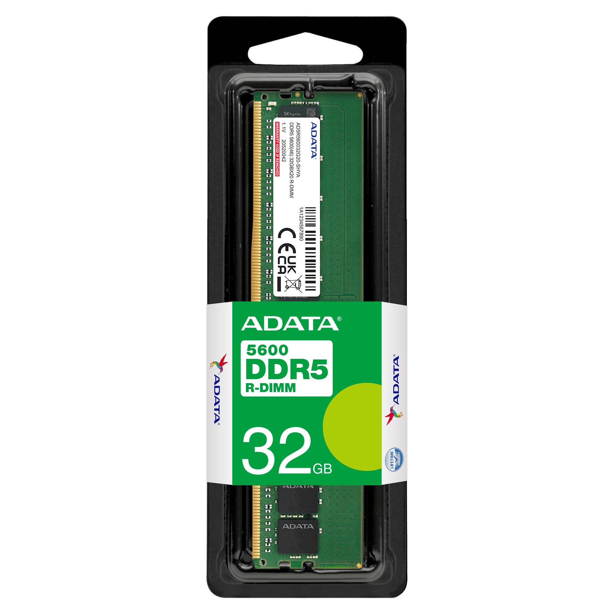 ADATA AD5R560032G20-SHYA módulo de memoria 32 GB 1 x 32 GB DDR5 5600 MT/s 288-pin DIMM ECC
