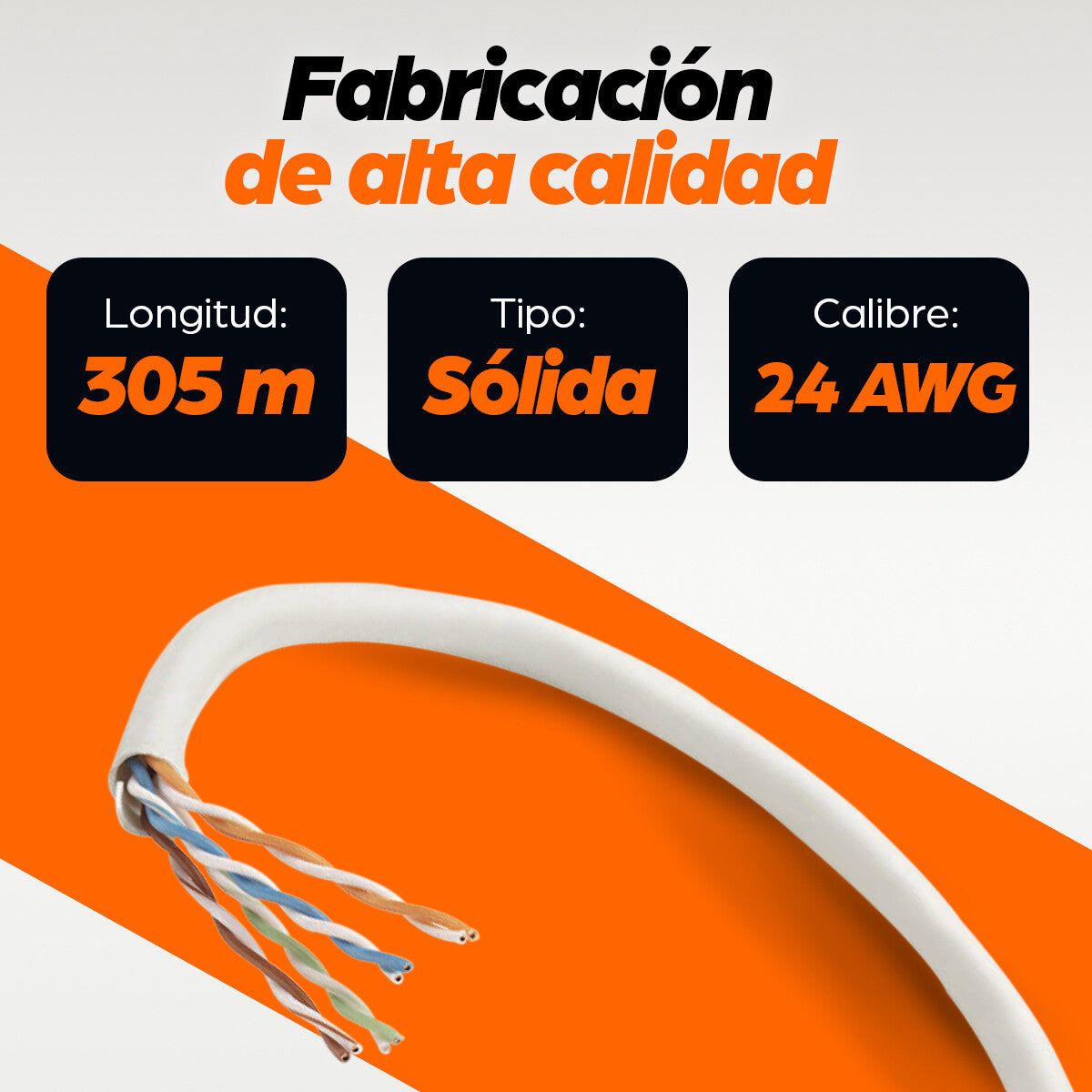 Intellinet BOBINA CABLE UTP DE RED CAT5E CCA ROLLO 305M SOLIDA GRIS, PyME