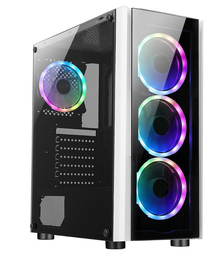 XZEAL XZCGB12W gabinete de computadora Escritorio Negro, Blanco