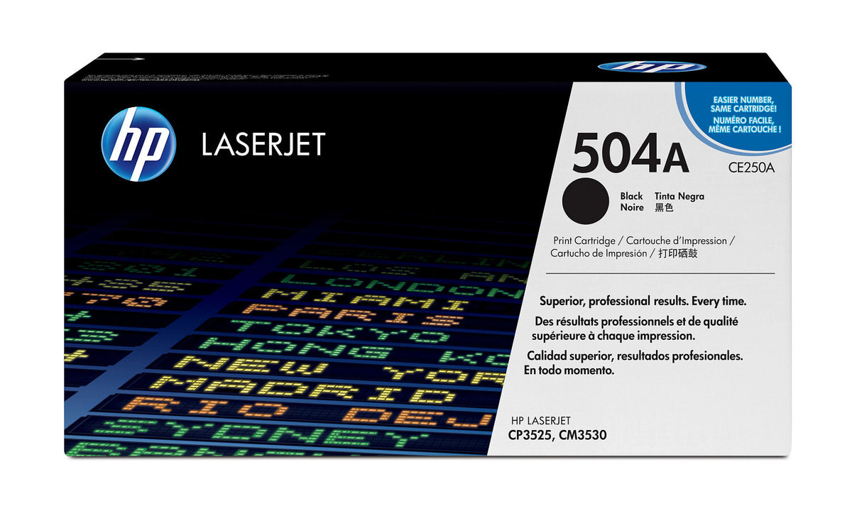 HP Cartucho original de tóner negro 504A LaserJet