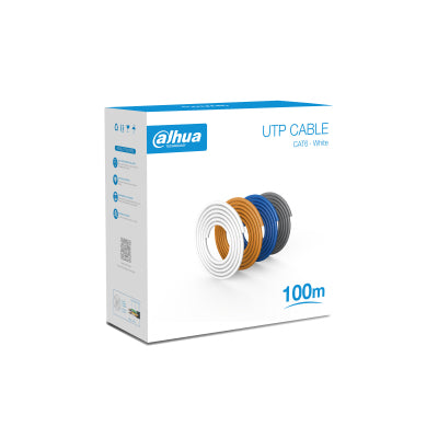 BOBINA/ DAHUA/ PFM920I-6UN-C-100 - BOBINA DE 100 MTS DE CABLE UTP CAT6/ 100 COBRE/ COLOR BLANCO/ CUBIERTA RETARDANTE DE FLAMA CON CERTIFICACIN CE CPR ECA/ IDEAL PARA VIDEO Y REDES/