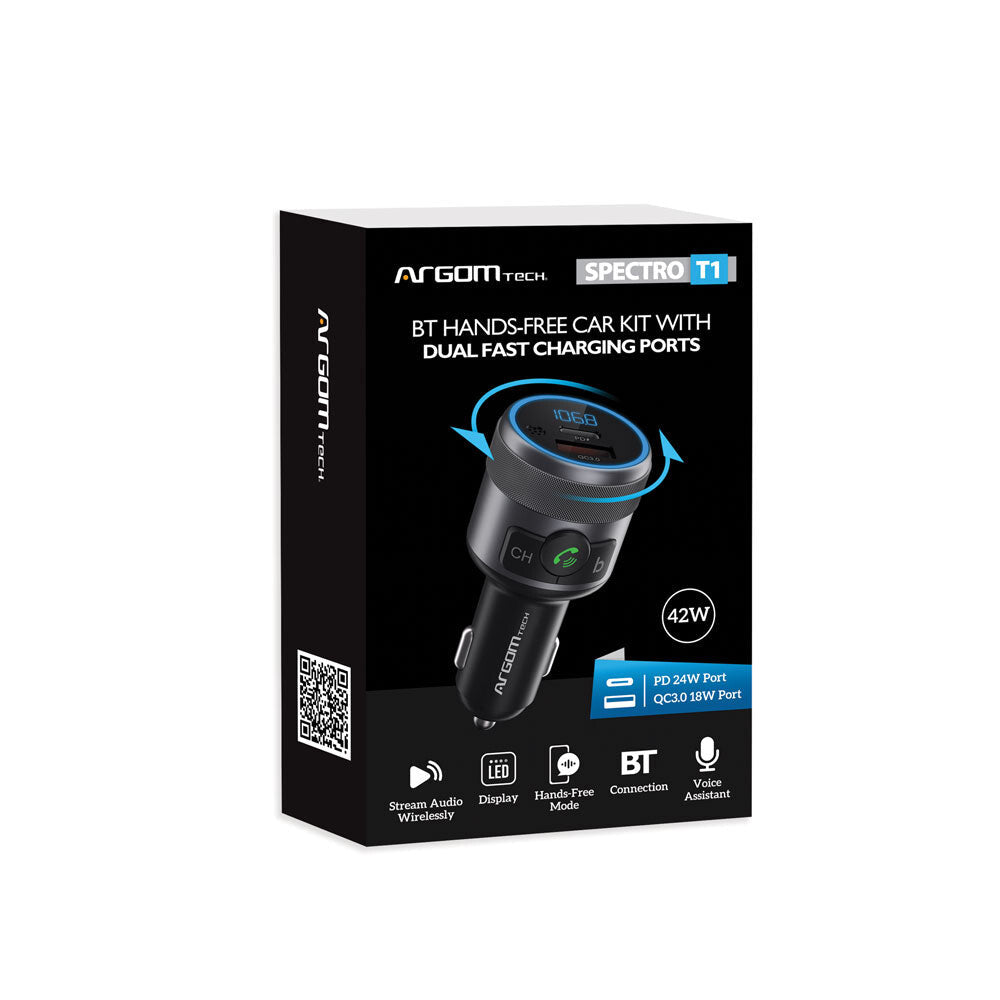 ArgomTech ARG-AC-0343BK cargador de dispositivo móvil Universal Negro Encendedor de puros Carga rápida Interior