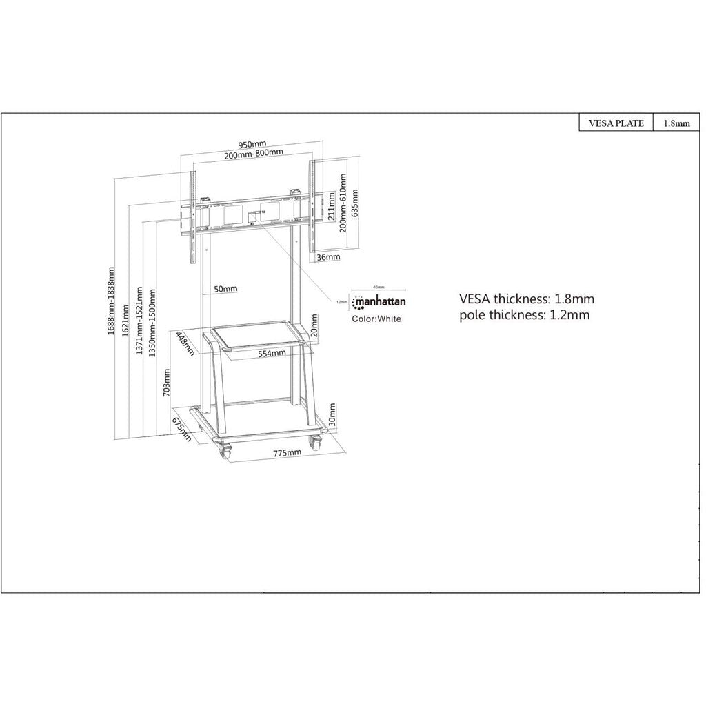 Manhattan Soporte universal para TV de alta resistencia