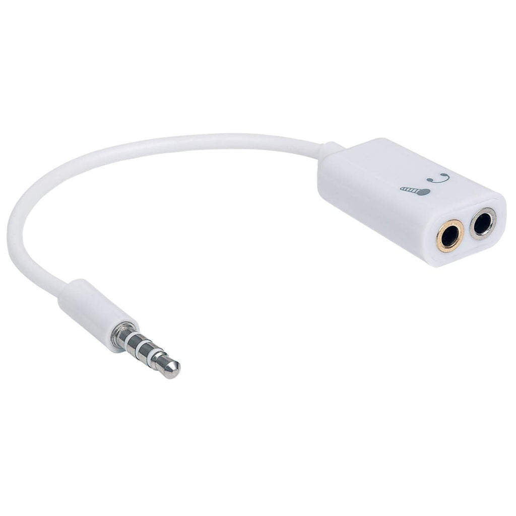 Manhattan Adaptador Audio Estéreo 3.5 mm 2 a1 para Micrófono Y Audífonos