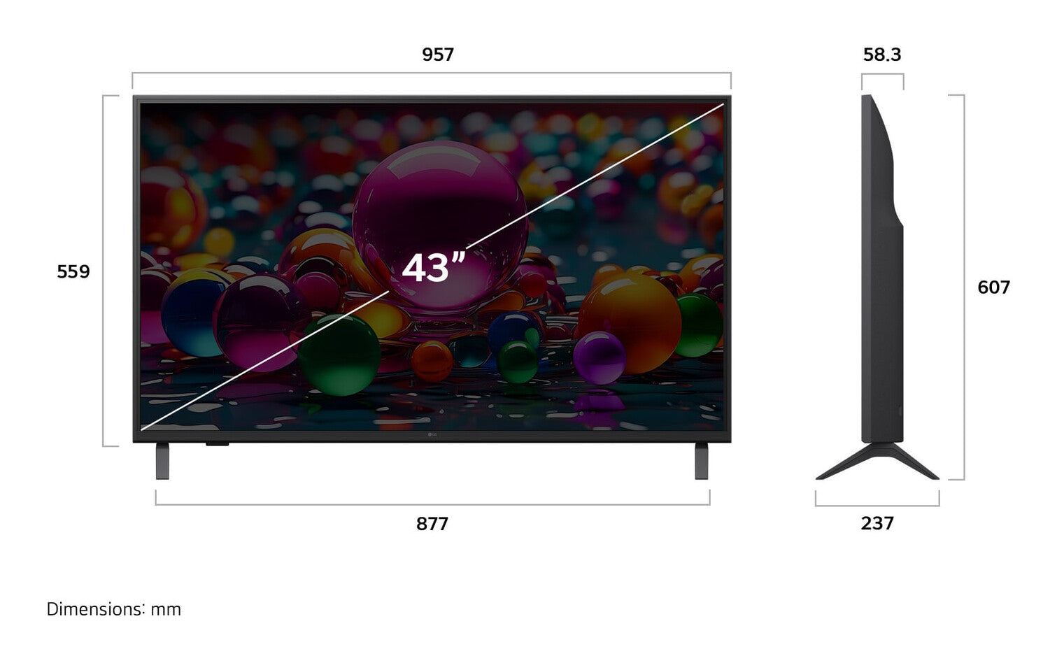 LG Smart TV LED UA75 43", 4K Ultra HD, Negro 109.2 cm (43") Wifi