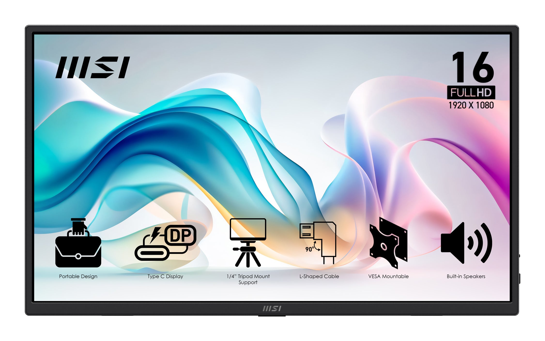 MONITOR PROFESIONAL PORTABLE MSI PRO MP165 E6 /16 FHD / 60 HZ/1XHDMI / 2 TIPO C