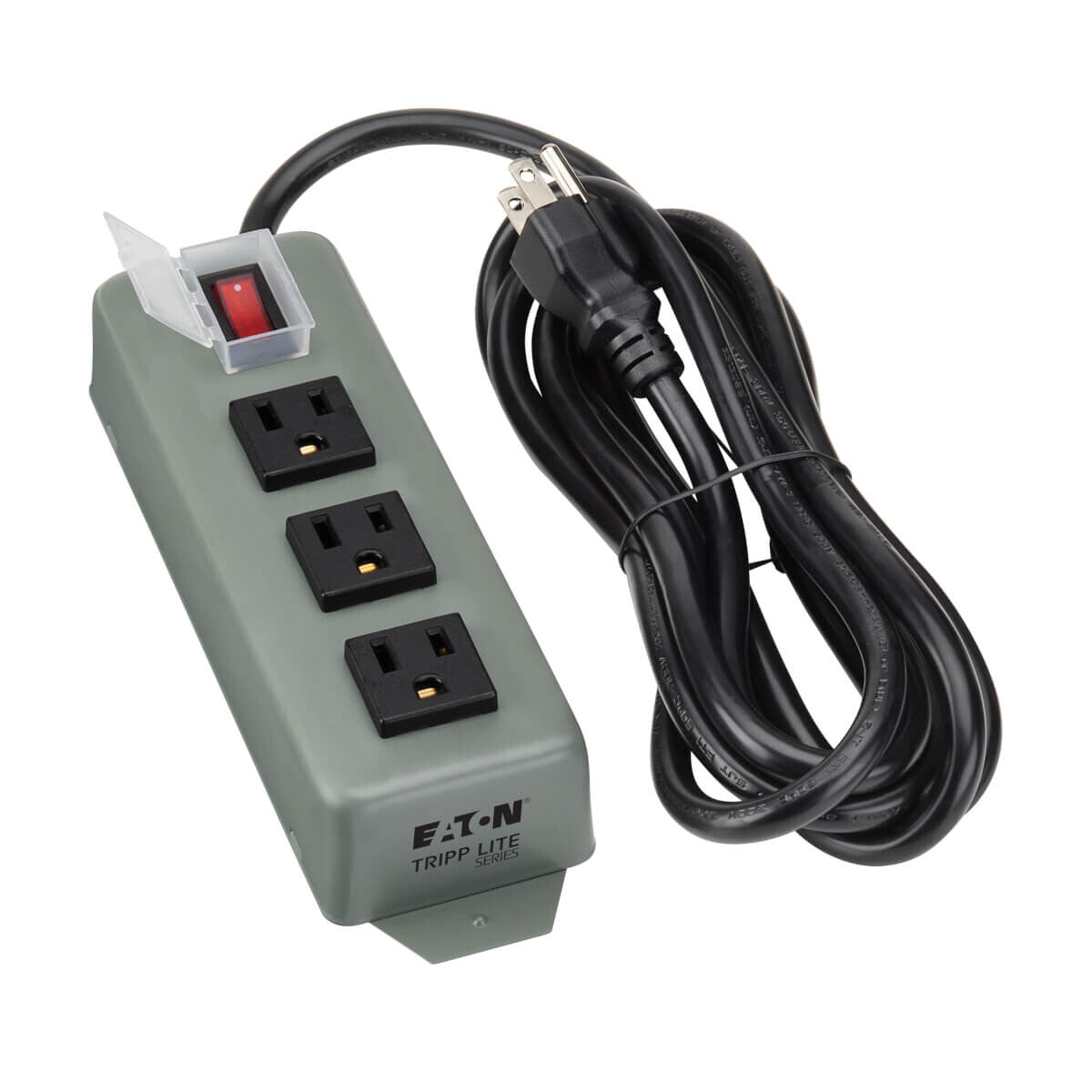 Tripp Lite 3SP9 Barra de Contactos Industrial, 3 Tomacorrientes, Cable de 2.74 m [9 pies], Clavija NEMA 5-15P, Protector para el Switch
