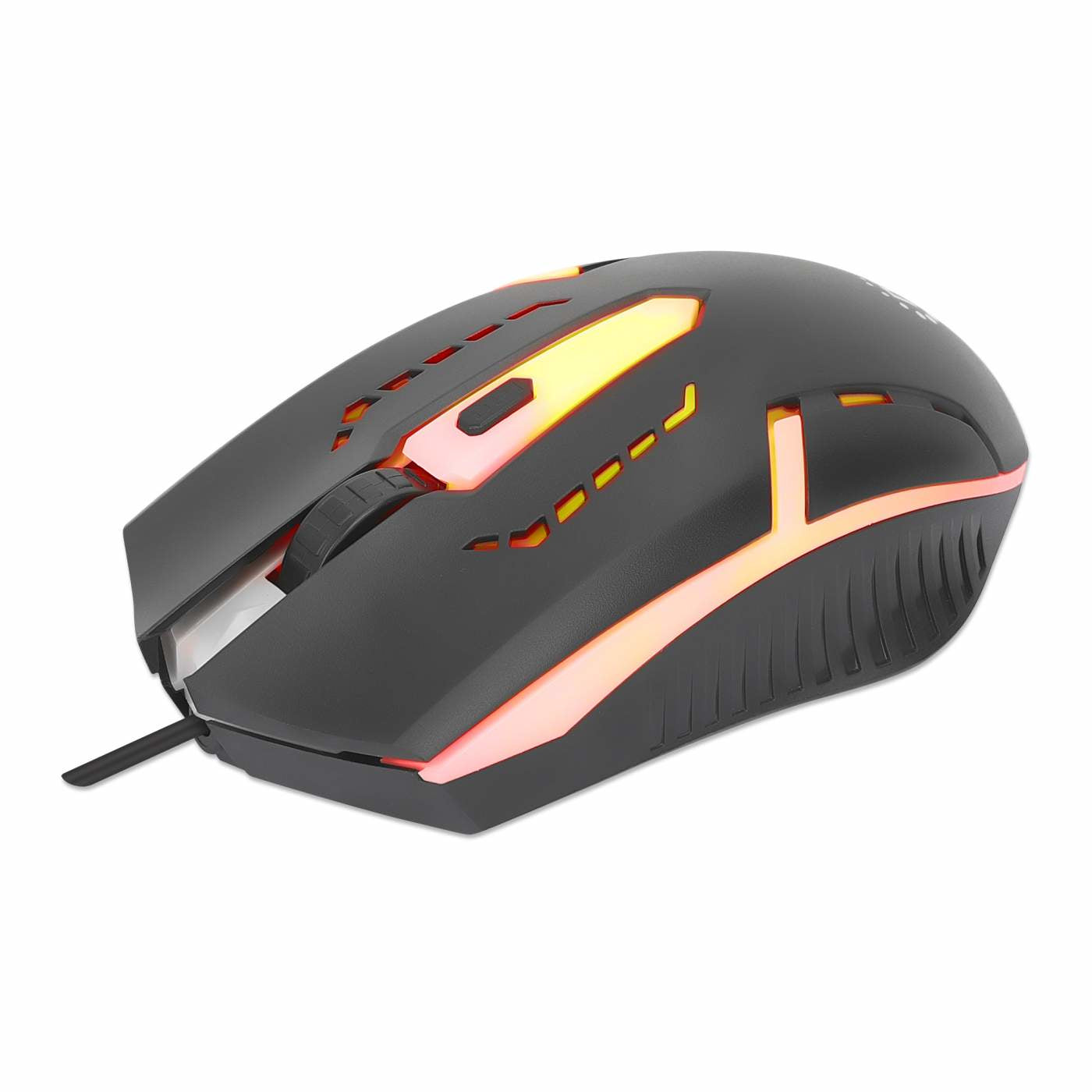 MOUSE,MANHATTAN,190206, OPTICO LUMINISCENTE RGB USB NEGRO