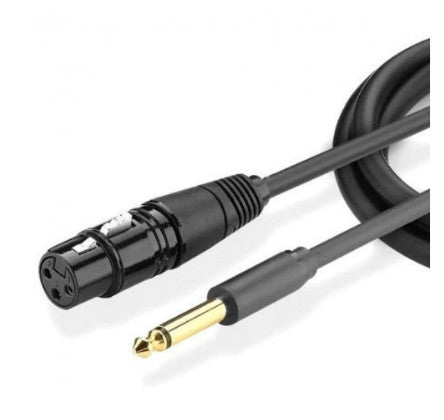 Cable para Micrófono Plug 6.35 mm (1/4 Inch) Macho a XLR Canon Hembra / Núcleo de Cobre / 5 Metros / Alta Calidad / Color Negro