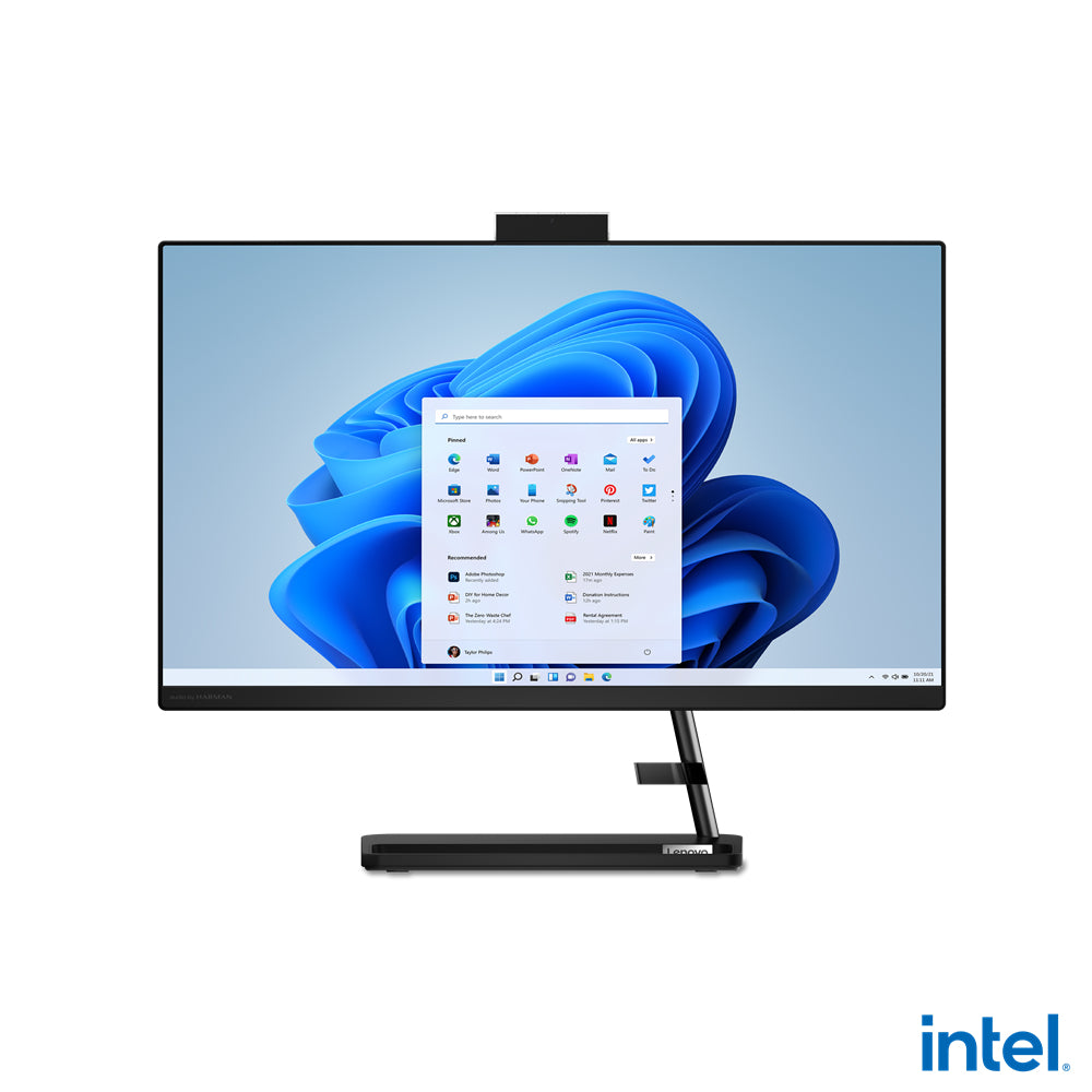 All in One Lenovo Idea 3 24IAP7  Intel Core i5 1235U 3.30GHz 12GB 1TB HDD + 256GB SSD Windows 11 Home 23.8" 64 bit Negro