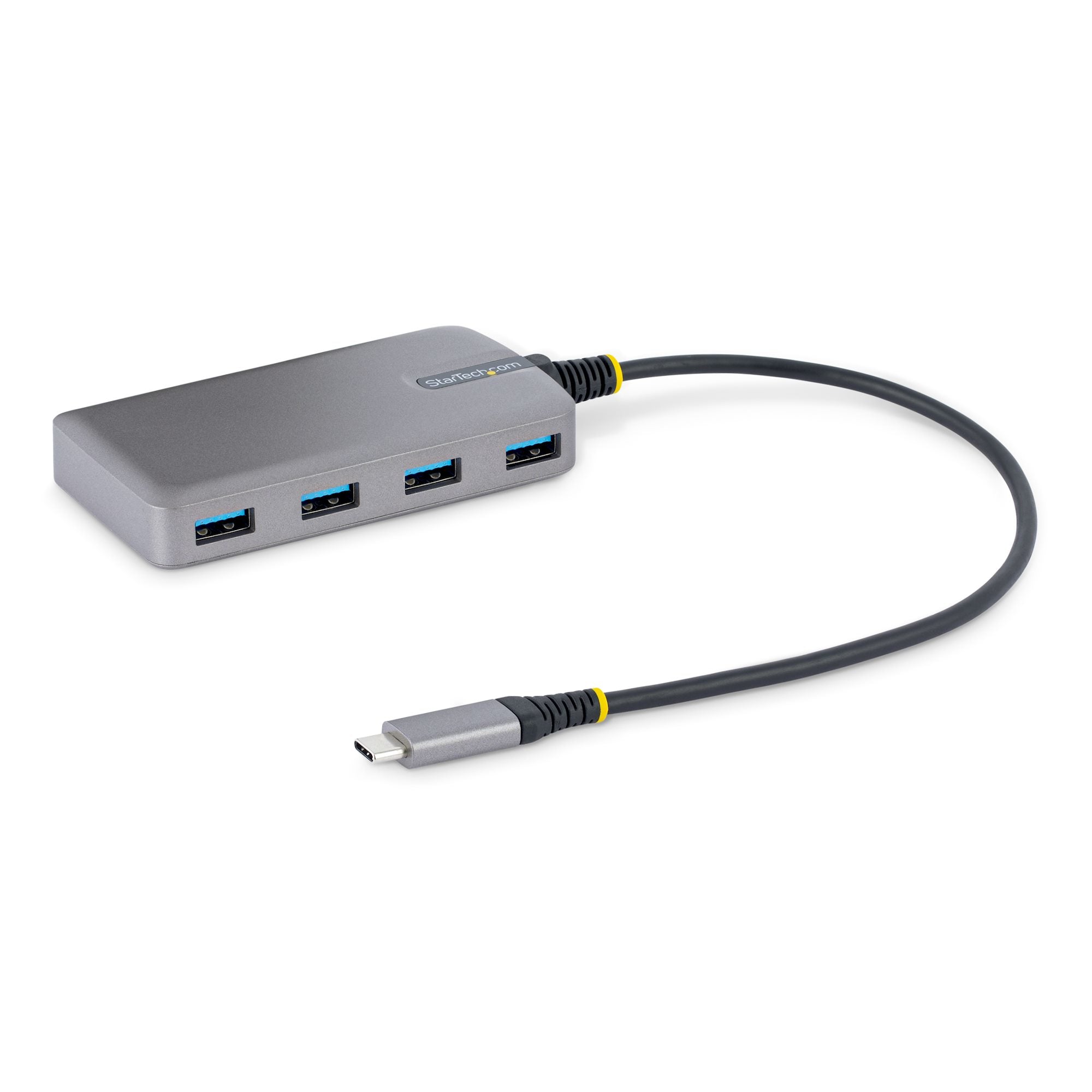HUB USB DE 4 PUERTOS USBA - USB 3.0 DE 5GBPS - ALIMENTADO POR EL BUS - CONCENTRADOR USB-C DE 4 PUERTOS USB-A CON ALIMENTACION OPCIONAL - HUB USB PORTATIL - CABLE 30CM