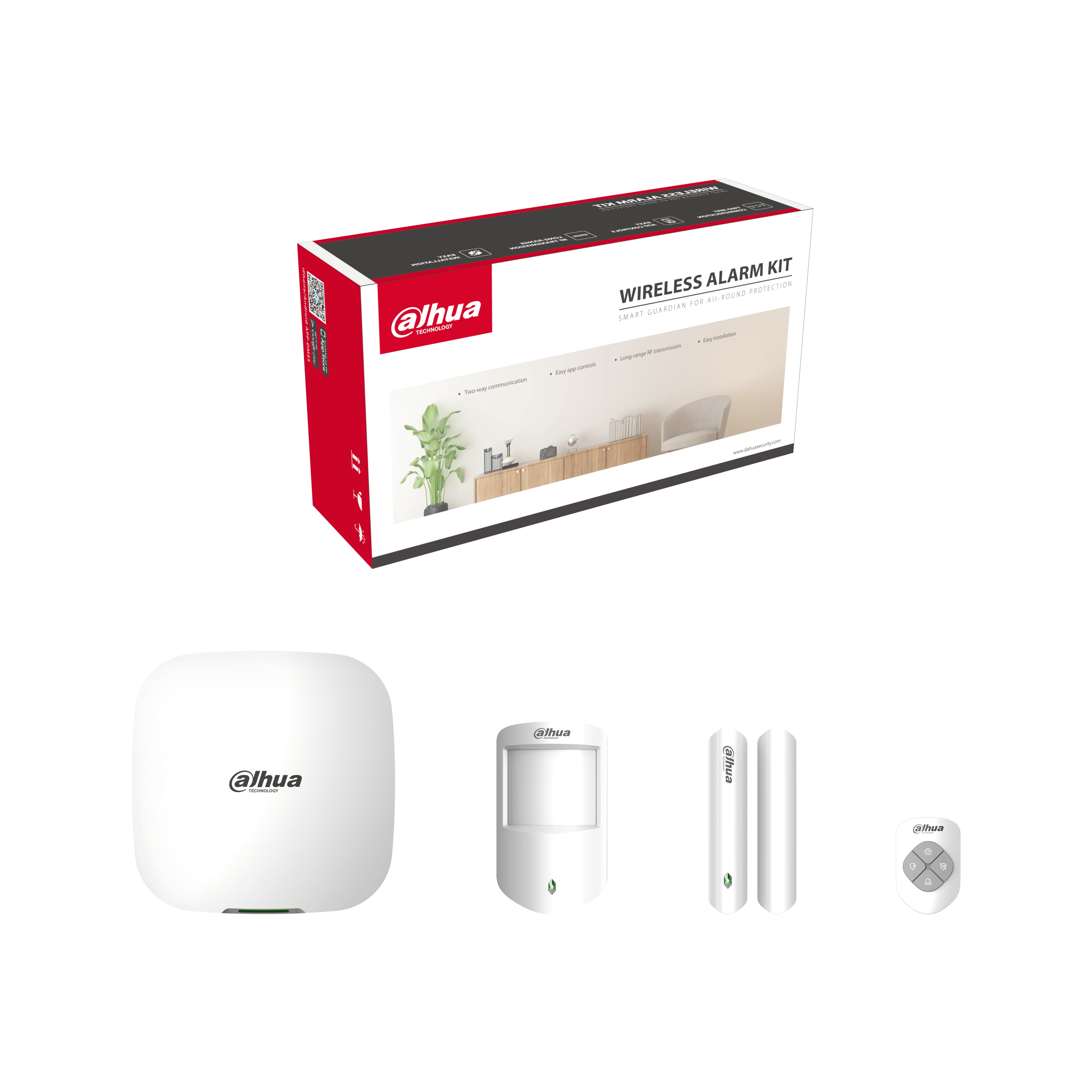 KIT ALARMA/ DAHUA/ DHI-ART-ARC3000H-03-FW2 -INALMBRICO CON CONEXIN 4G, WIFI, ETHERNET/MONITOREO POR APP/INCLUYE PANEL ETHERNET, WIFI, 3G, 4G DUAL SIM 1 SENSOR DE MOVIMIENTO 1 CONTACTO MAGNTICO