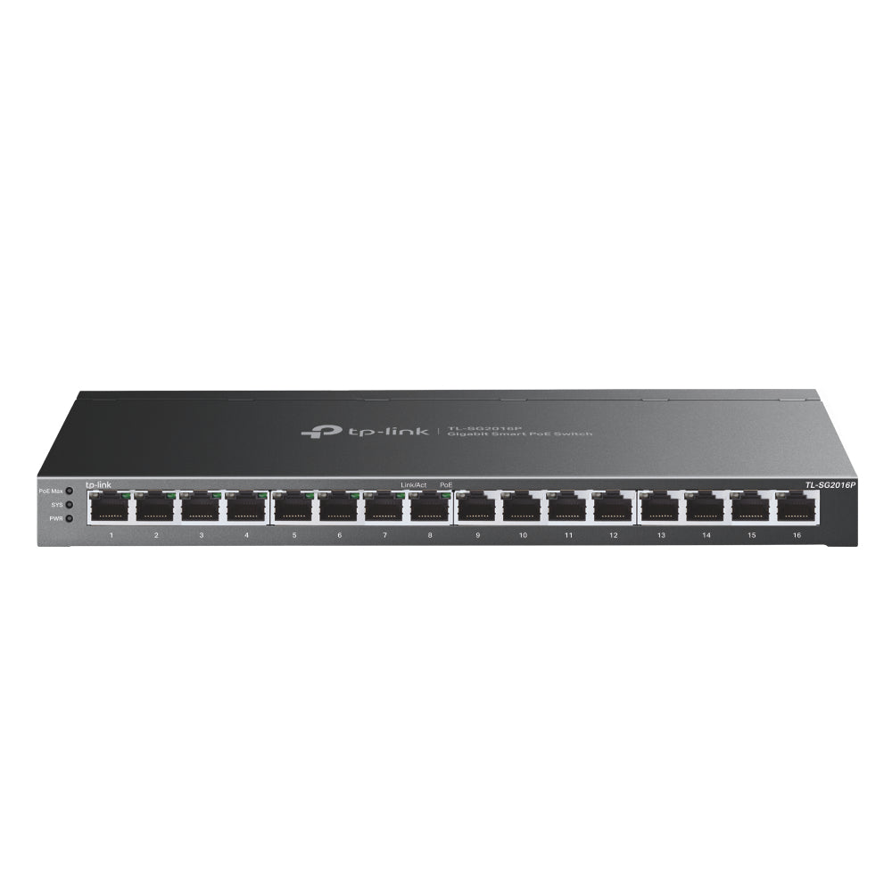 Switch Omada SDN Administrable 16 puertos 10/100/1000 Mbps / 8 Puertos PoE Inteligente af/at / Administración centralizada OMADA SDN / Presupuesto PoE 120W