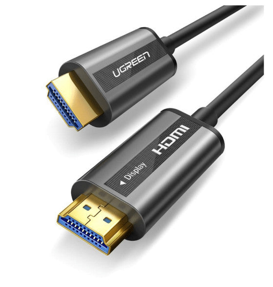 Cable HDMI de 30 Metros (98.43 Pies) por Fibra Óptica 4K@60Hz | Fibra de 4 Núcleos + Cobre EstaÑado de 7 Núcleos | Compatible con HDMI 2.0 | Alta Velocidad 18 Gbps | 3D | HDR | Carcasa de Zinc | Premium | 2 AÑos de GarantÍa