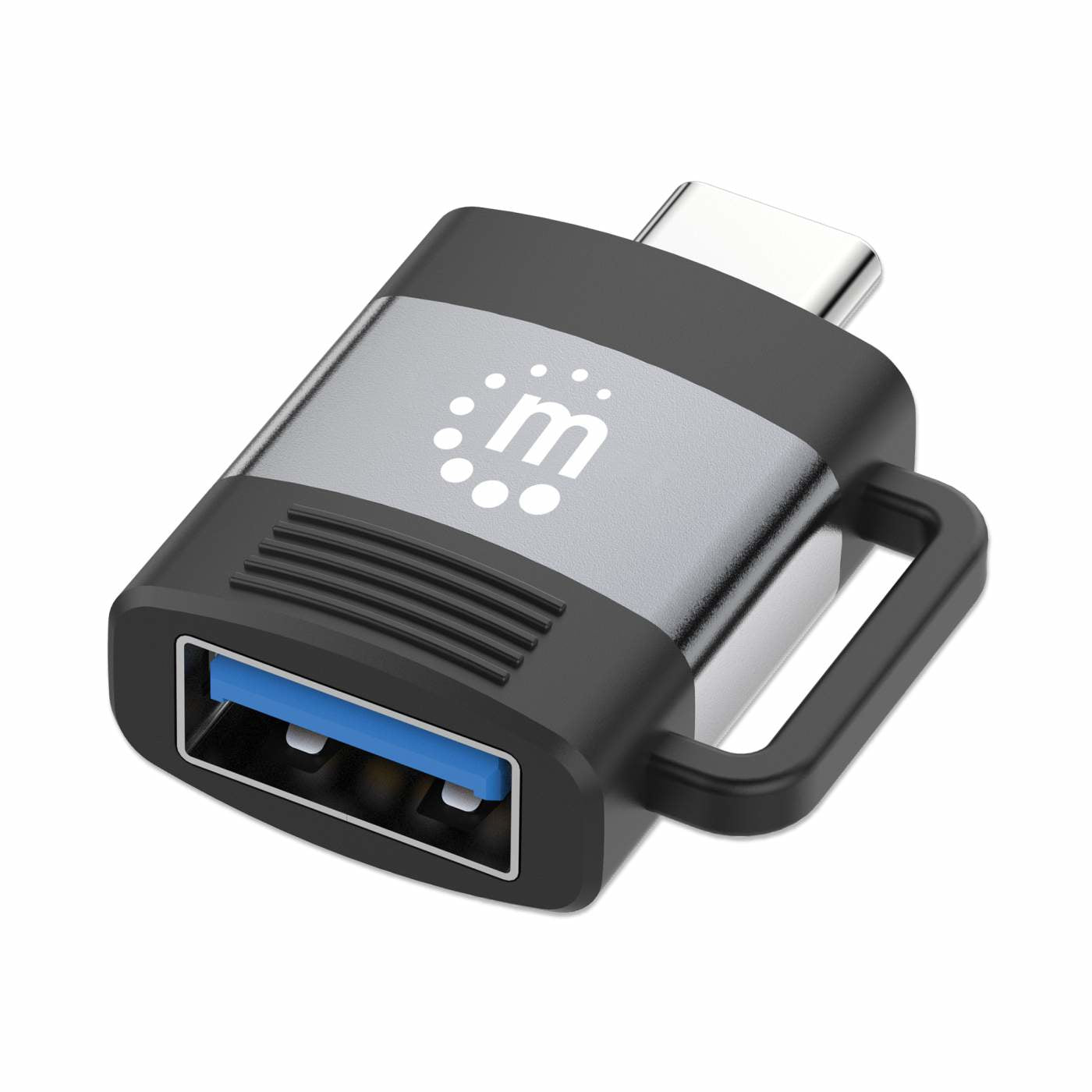Manhattan USB-C to USB-A V3.2 Adapter, Aluminum, Space Gray