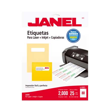 JANEL LASER LABEL 1.3 X 4.5 CM W/2000