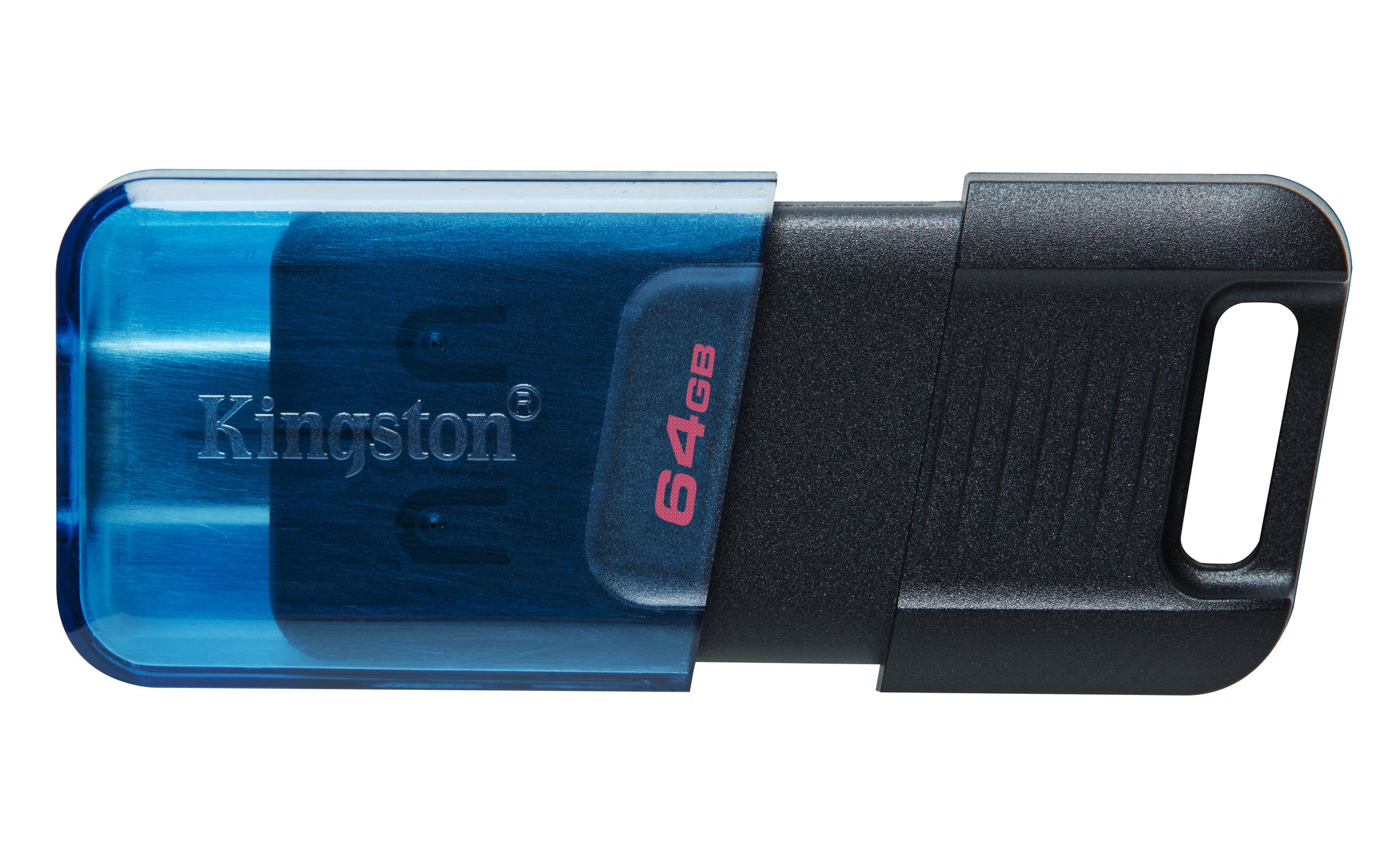 Memoria USB Kingston DataTraveler 80 M 64GB USB-C 3.2 Lectura 200MB/s Color Negro-Azul