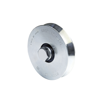 300V / Rueda de 14cm SIN Soporte Para Puertas Corredizas de hasta 270 Kg / Canal Tipo "V"
