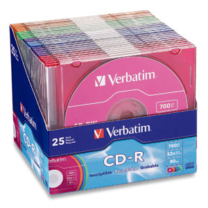Disco VERBATIM CD-R 52X 80MIN 700MB de Colores C/25