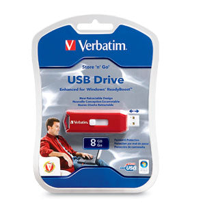 VERBATIM Flash 2.0 Store "n" Go 8GB USB Drive - Red
