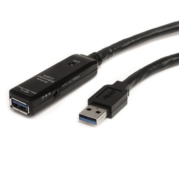 CABLE EXTENSOR ALARGADOR USB 3.0 SUPERSPEED ACTIVO DE 3M - USB A MACHO A HEMBRA - NEGRO - STARTECH.COM MOD. USB3AAEXT3M