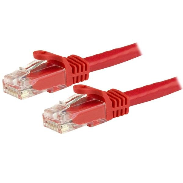 CABLE DE RED ETHERNET CAT6 SNAGLESS DE 3M ROJO - CABLE PATCH RJ45 UTP STARTECH