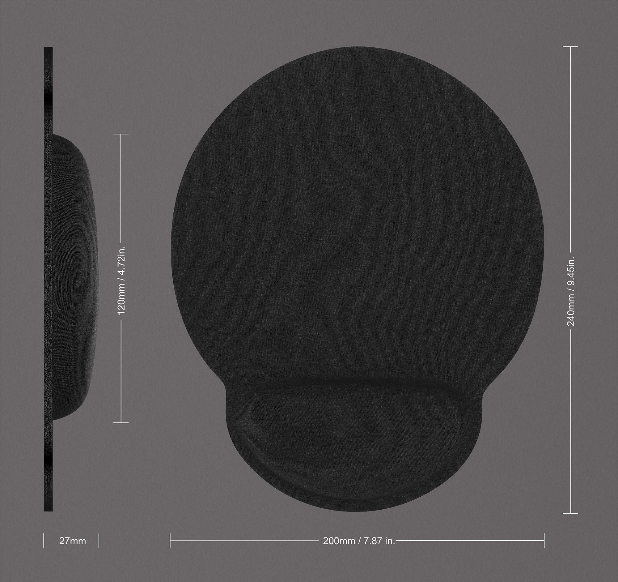 Manhattan Mouse Pad con Descansa Muñecas El material de gel promueve la posición adecuada de la mano y la muñeca, negro