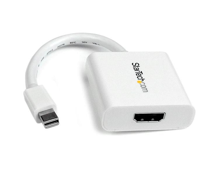 ADAPTADOR DE VIDEO MINI DISPLAYPORT A HDMI - CABLE CONVERTIDOR - HEMBRA HDMI - MACHO MINI DP - 1920X1200 - PASIVO - BLANCO - STARTECH.COM MOD. MDP2HDW